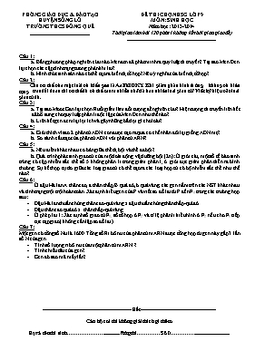 Đề thi chọn học sinh giỏi huyện Sinh học lớp 9 (Có đáp án) - Năm học 2013-2014 - Trường THCS Đồng Quế